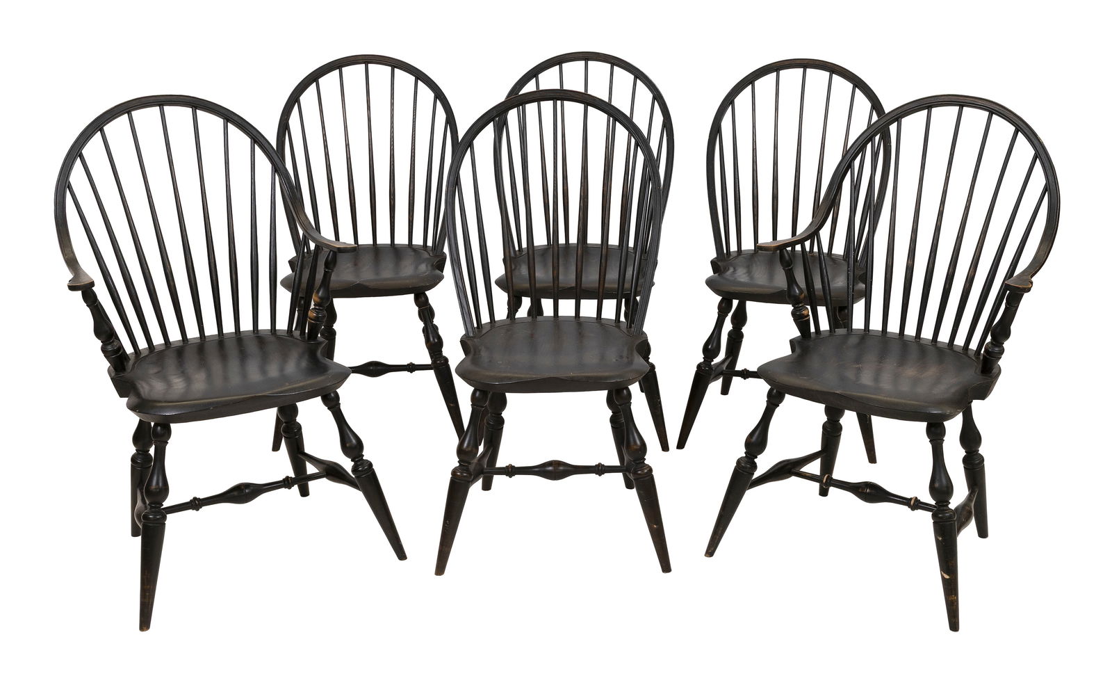 SET OF SIX WARREN CHAIR WORKS WINDSOR CHAIRS Warren, Rhode Island, 20th Century Back heights 37.5". (1 of 1)