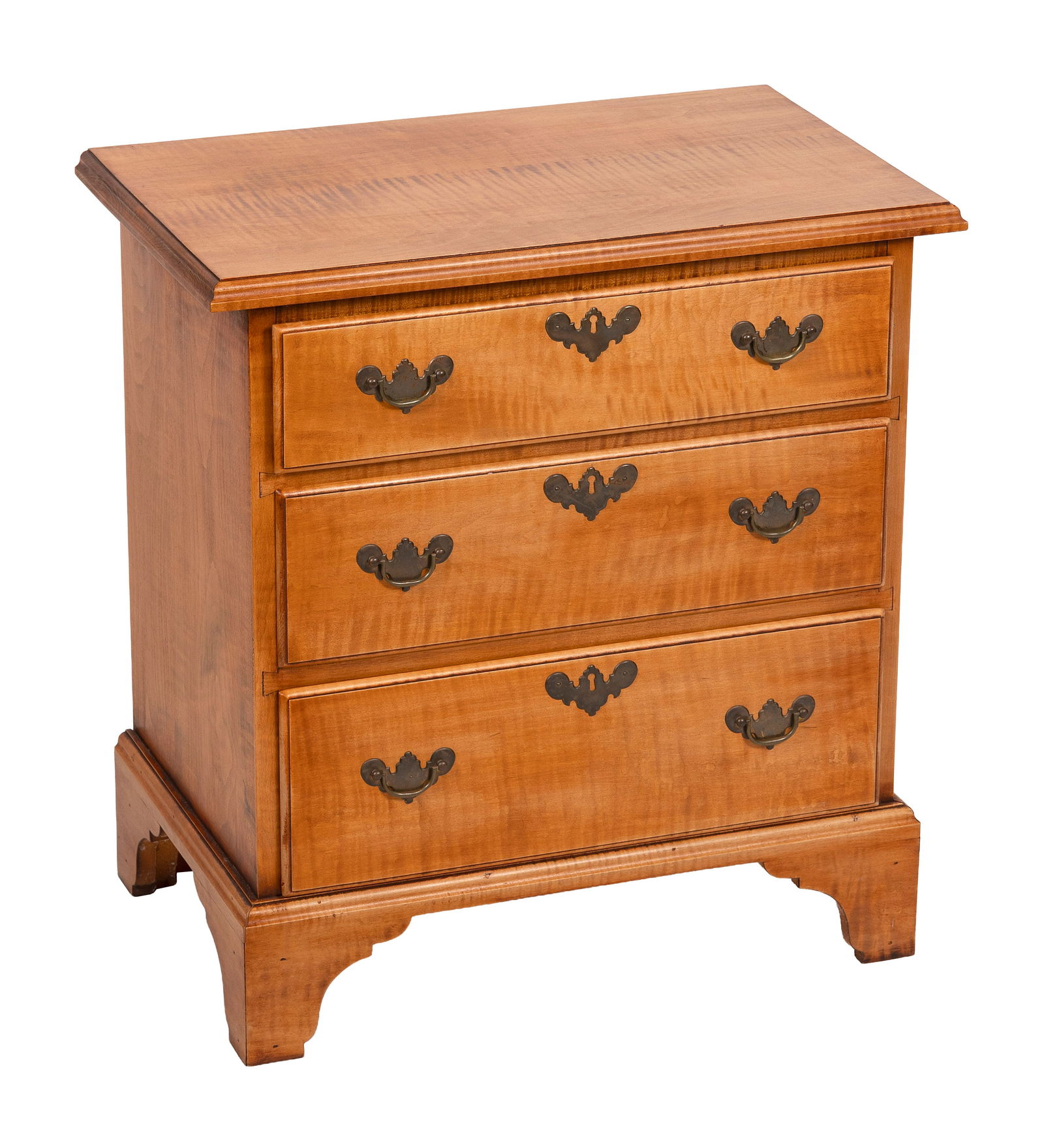 ELDRED WHEELER MINIATURE TIGER MAPLE BUREAU Massachusetts, 20th Century Height 25". (1 of 1)
