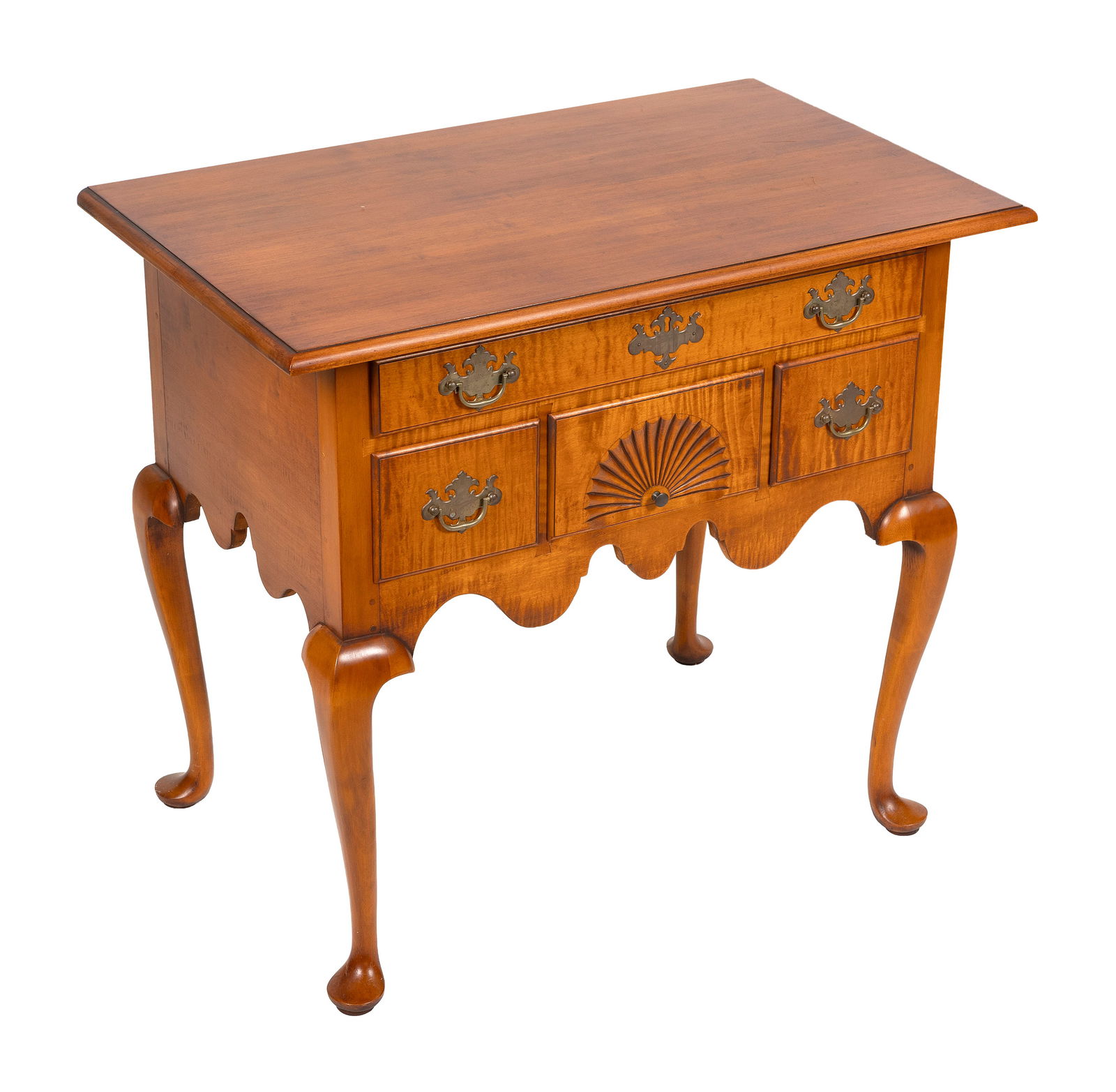 ELDRED WHEELER TIGER MAPLE LOWBOY Massachusetts, 20th Century Height 30". Width 34". Depth 21". (1 of 1)