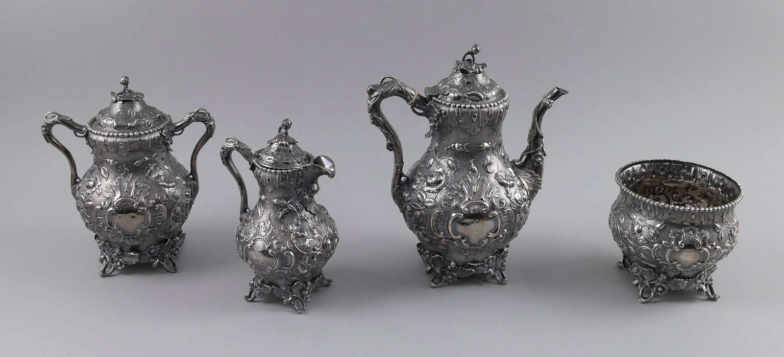 BALL, BLACK & CO. STERLING SILVER FOUR-PIECE TEA SET New York, Third Quarter of the 19th Century (1 of 5)