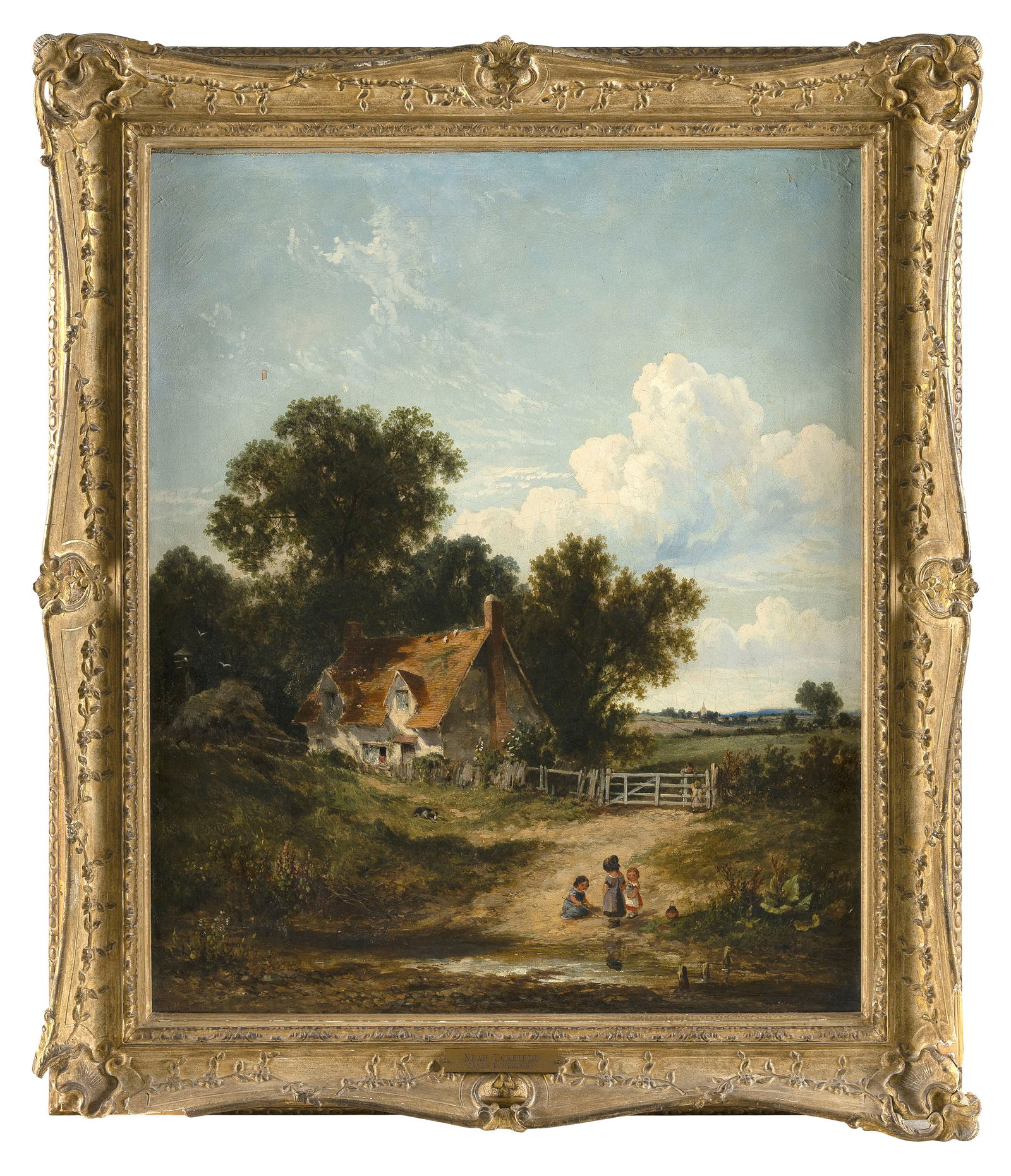JAMES EDWARD (EDWIN) MEADOWS (England, 1828-1888), "Near Uckfield"., Oil on canvas, 25" x 20". (1 of 2)