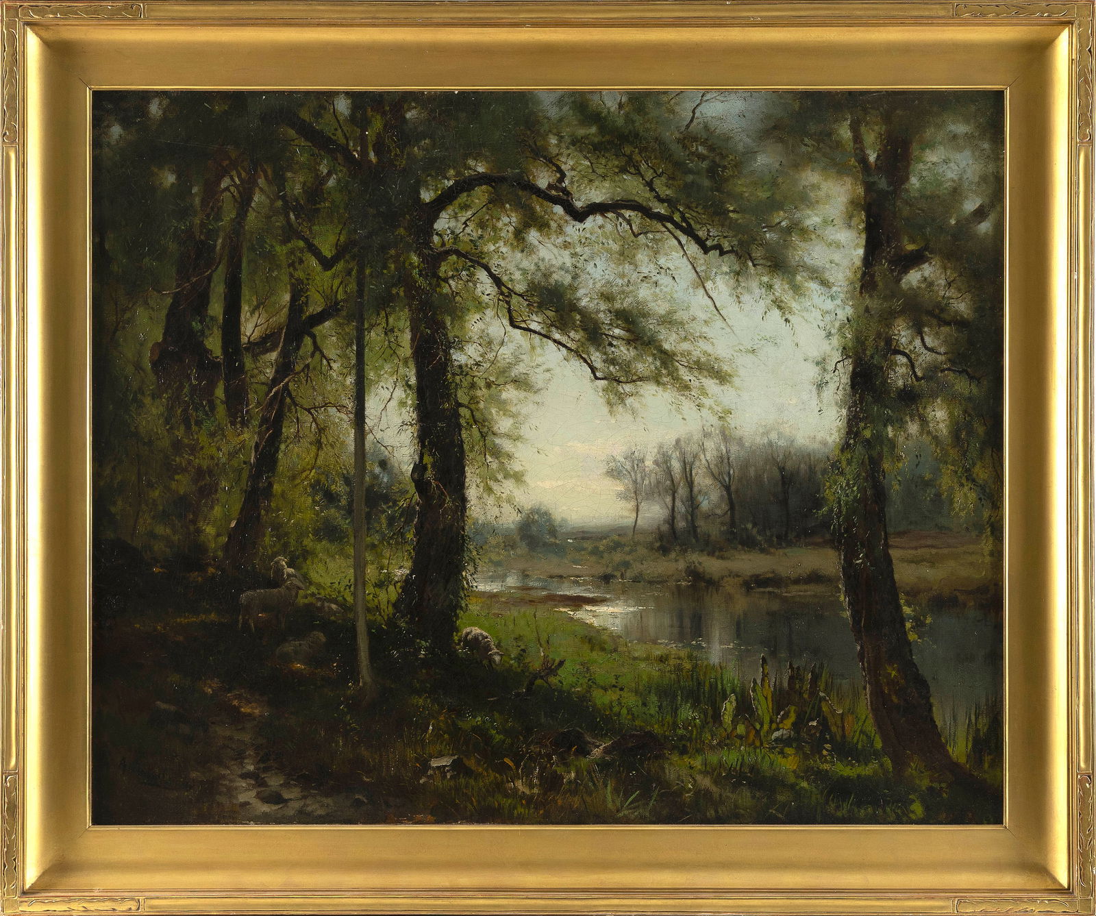 ARTHUR PARTON (New York/Pennsylvania/United Kingdom, 1842-1914), "A Wooden Landscape"., Oil on (1 of 1)
