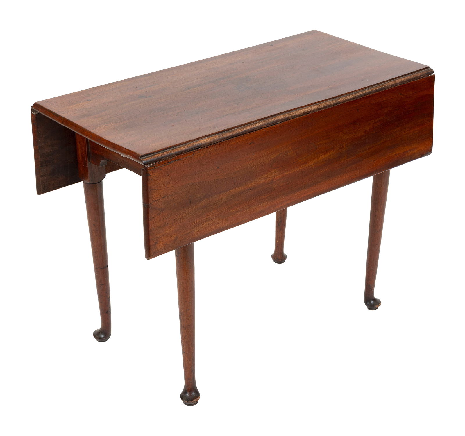 QUEEN ANNE MAHOGANY DROP-LEAF TABLE WITH TOWNSEND BASE Height 27". Length 17" plus two 8.5" drop (1 of 1)