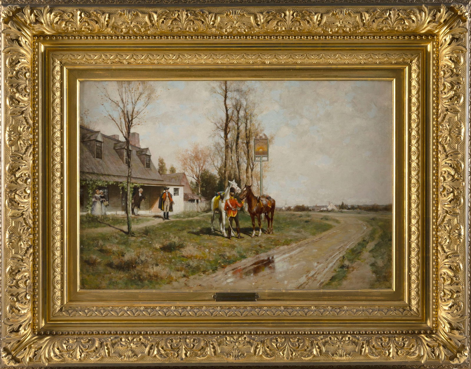 ALFRED WORDSWORTH THOMPSON (New York/Maryland/New Jersey, 1840-1896), "A Colonial Inn"., Oil on (1 of 2)