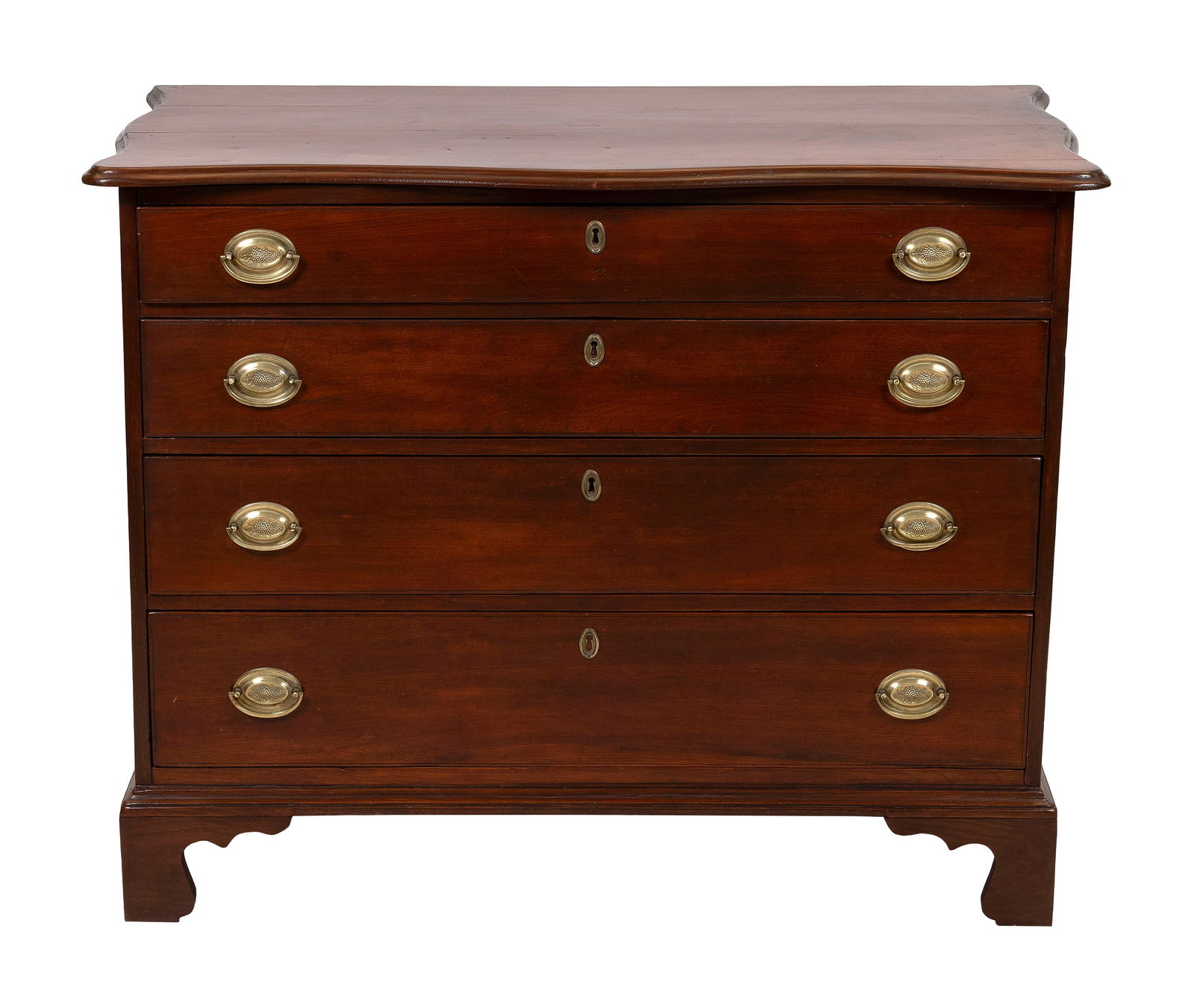 CHIPPENDALE CHERRY FOUR-DRAWER BUREAU 19th Century Height 33.5". Width 41". Depth 20". (1 of 1)