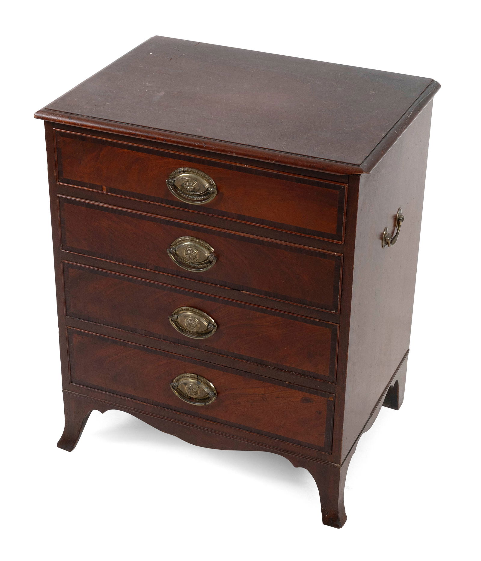 BOSTON MAHOGANY AND CHESTNUT FOUR-DRAWER BUREAU Late 18th Century Height 27.5". Width 23". Depth (1 of 6)