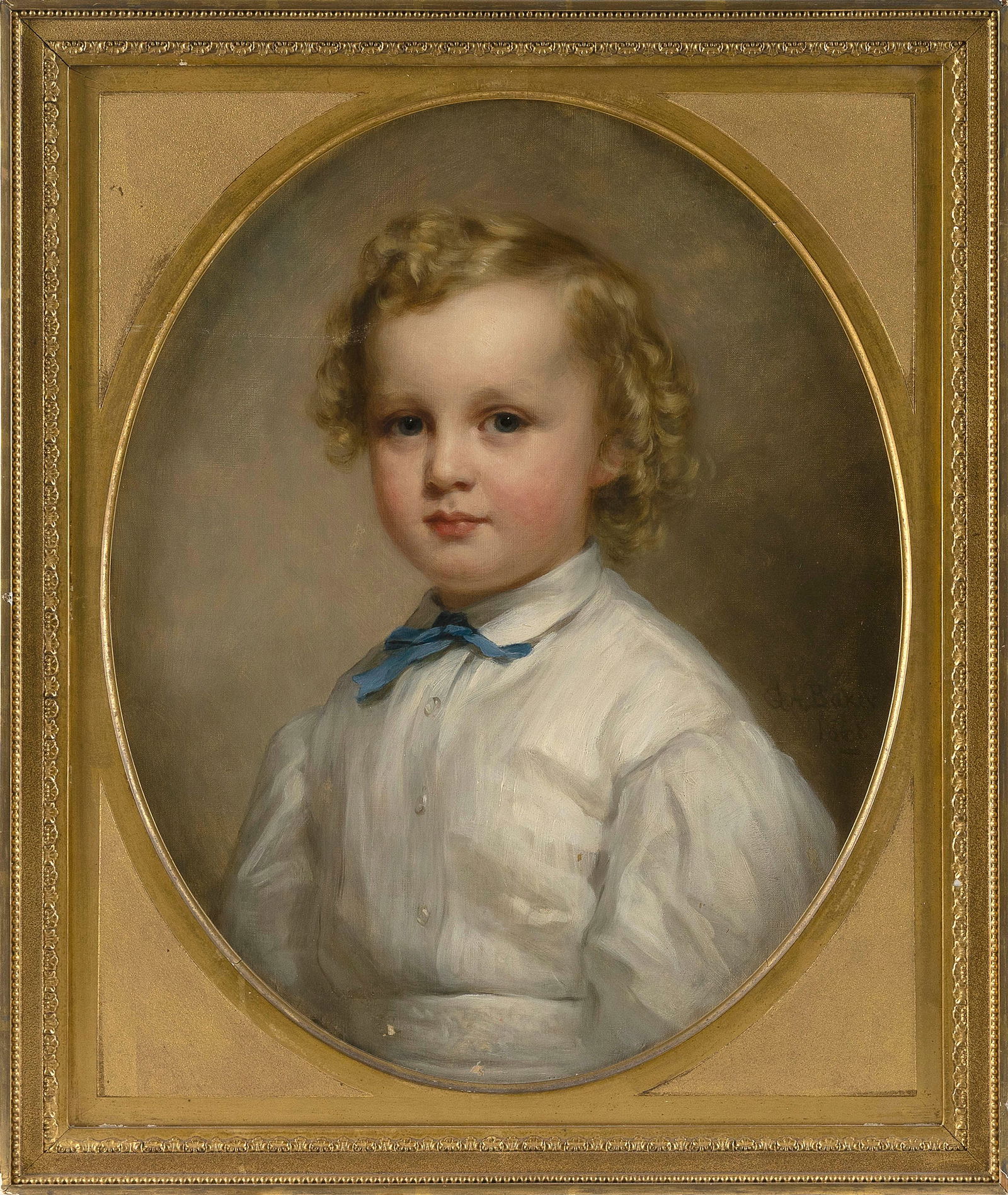 GEORGE AUGUSTUS BAKER, JR. (New York/Connecticut, 1821-1880), Portrait of a young boy., Oil on (1 of 2)
