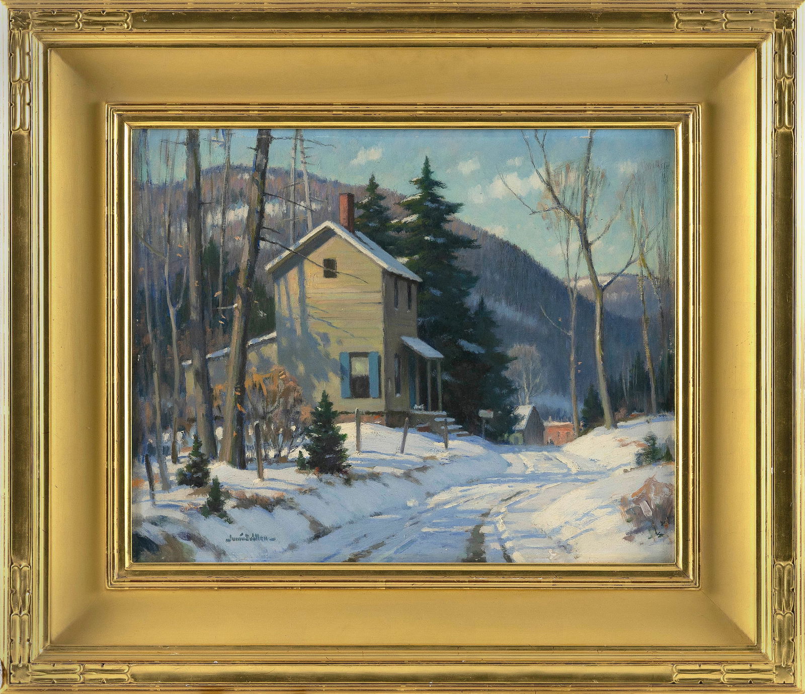 JUNIUS ALLEN (Pennsylvania/New Jersey, 1898-1962), "The Upland Road"., Oil on canvas board, 16" x (1 of 1)