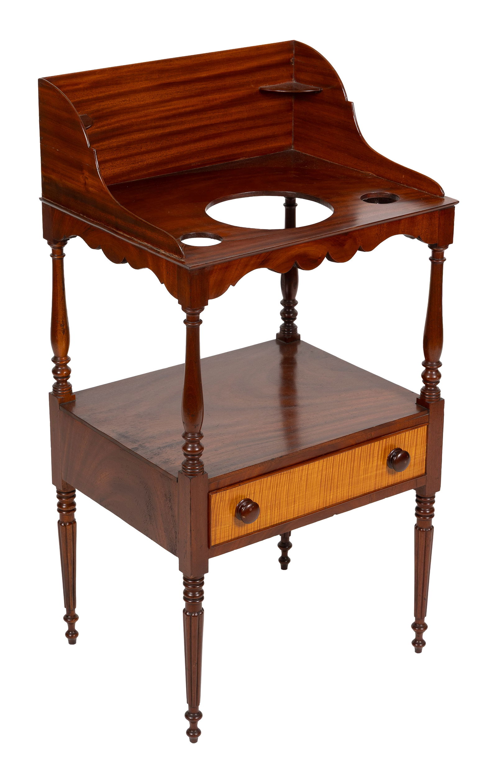 SHERATON MAHOGANY WASHSTAND Circa 1810 Height 41". Width 20.5". Depth 16.75". (1 of 1)