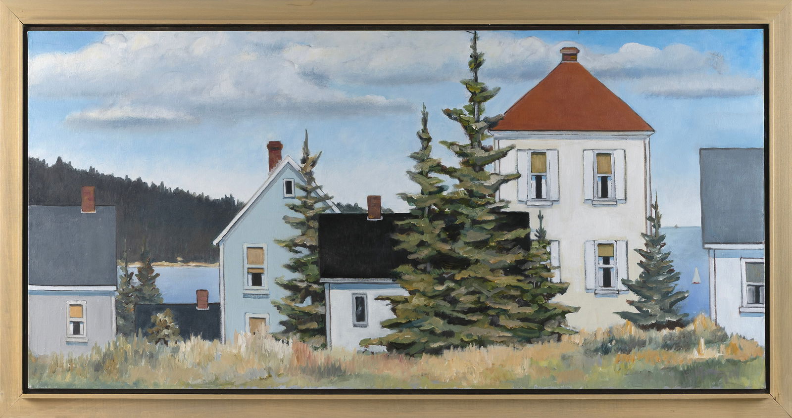 WILLIAM FOTHERGILL (Maine, Contemporary), "Stonington Throughfare"., Oil on canvas, 10" x 14".: WILLIAM FOTHERGILLMaine, Contemporary"Stonington Throughfare". Oil on canvas, 10" x 14". Framed.