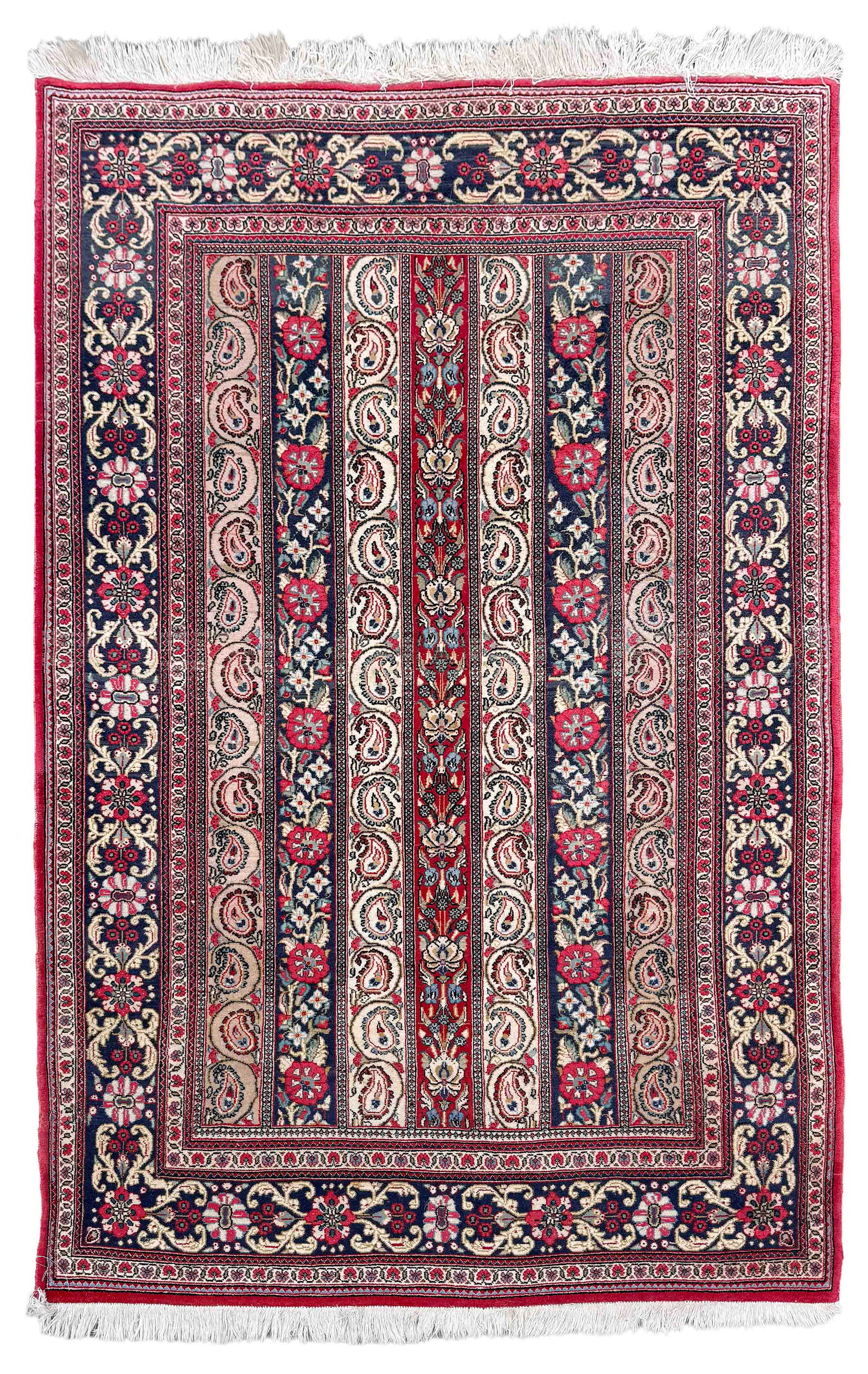 PERSIAN QUM RUG: 3'7" X 5'1" Mid-20th Century (1 of 1)