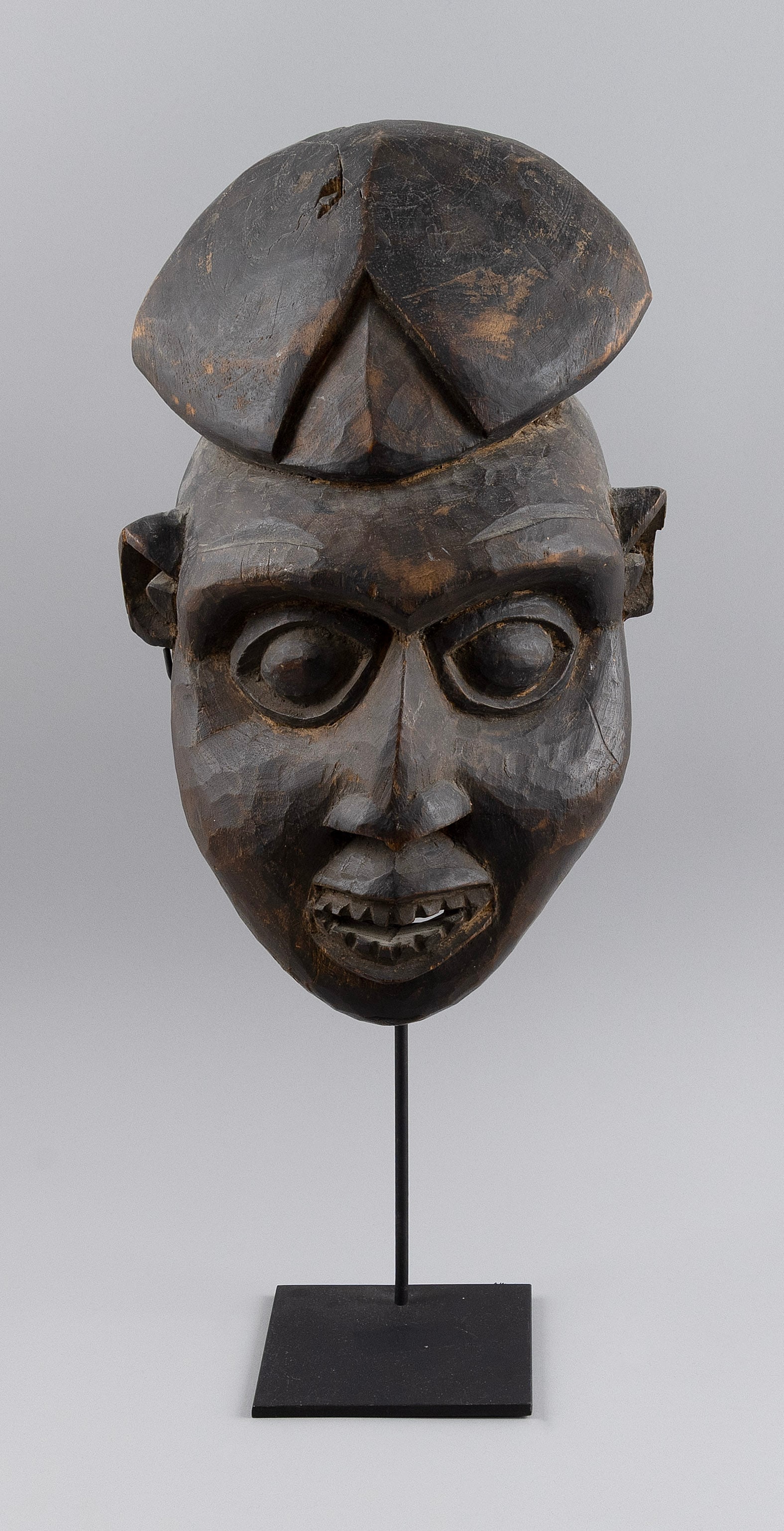 BAMILEKE HELMET MASK Cameroon, 20th Century Height 16". Includes stand. (1 of 1)