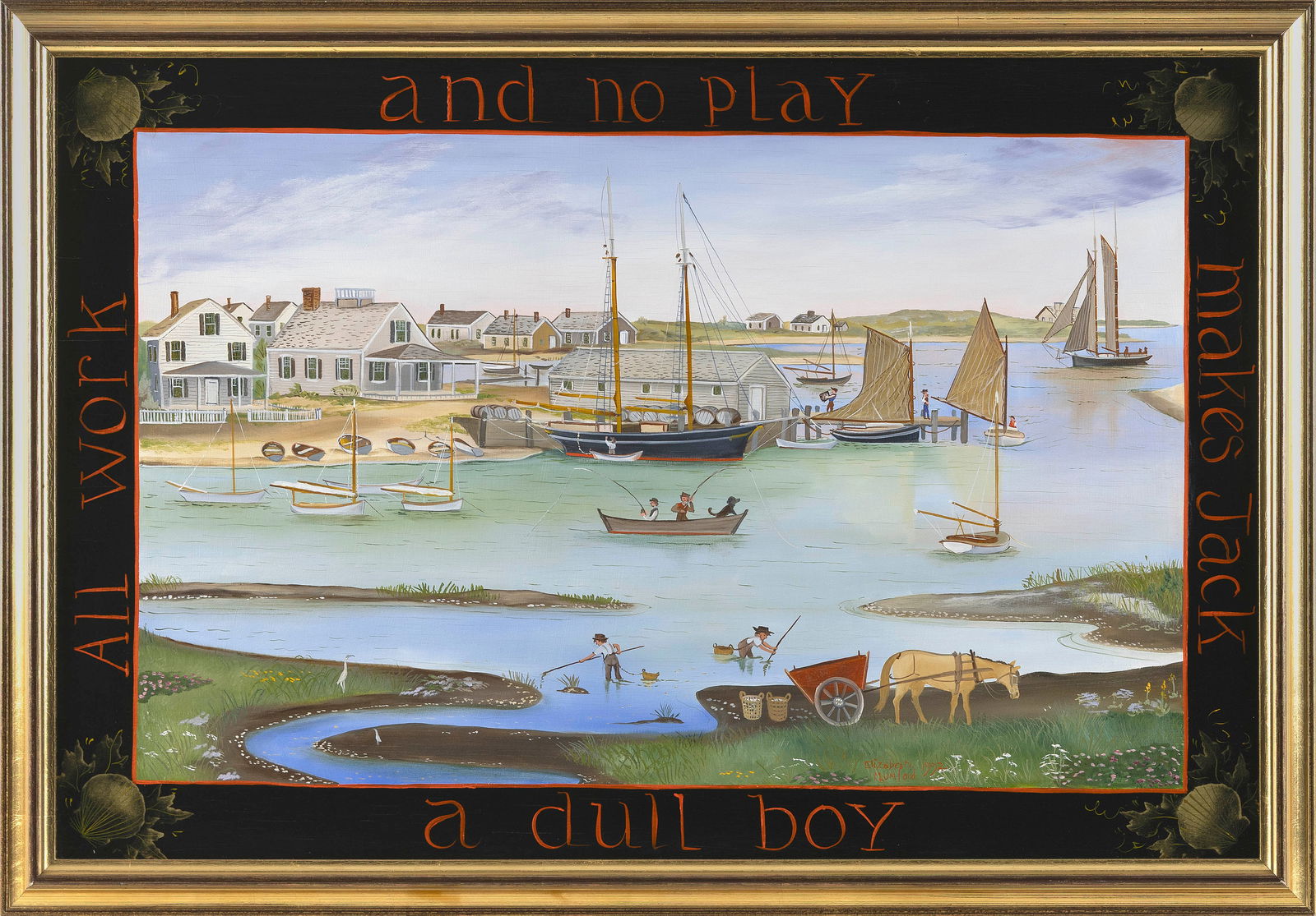 ELIZABETH MUMFORD (Massachusetts, 1950-2020), "All Work and No Play Makes Jack a Dull Boy"., Oil on (1 of 2)