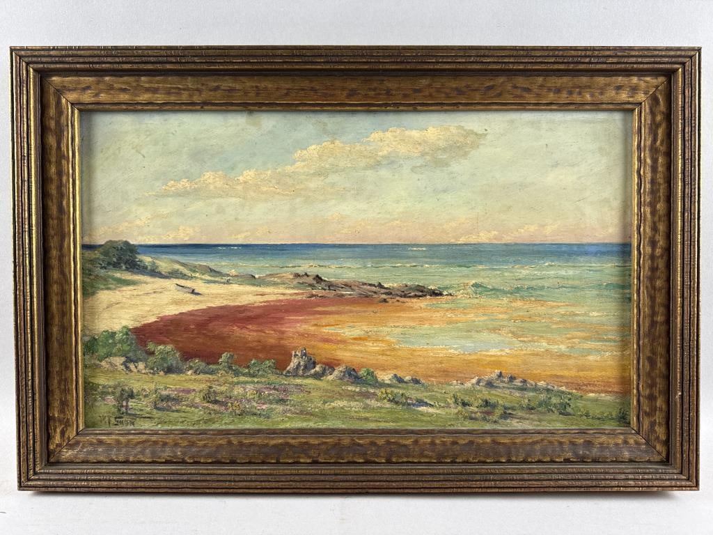 WARREN FRANCIS SNOW (Massachusetts/California/Bermuda, 1869-1962), Beach at low tide., Oil on panel, (1 of 3)