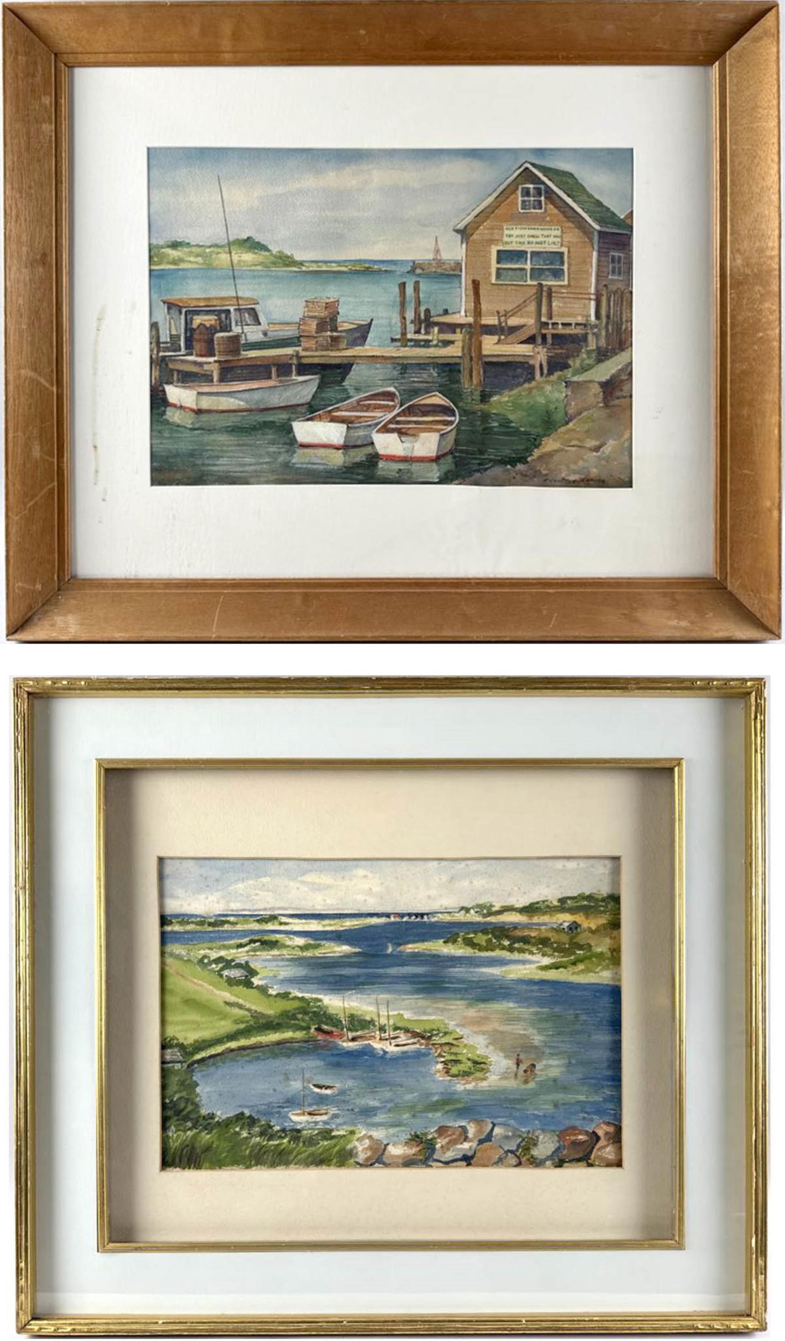 TWO COASTAL VIEWS, LIKELY MARTHA'S VINEYARD 20th Century (1 of 7)