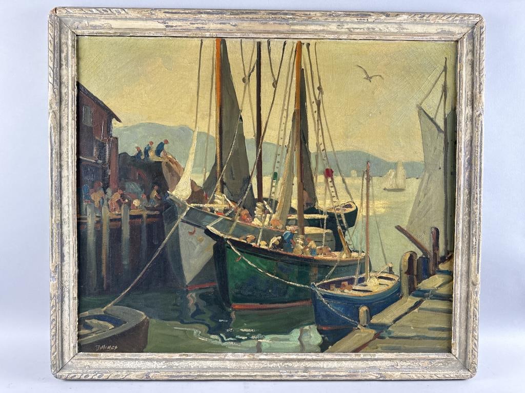 HENRY J. BILLINGS (Massachusetts/Georgia/Maine, b. 1894), Motif #1, Rockport, Massachusetts., Oil on (1 of 3)