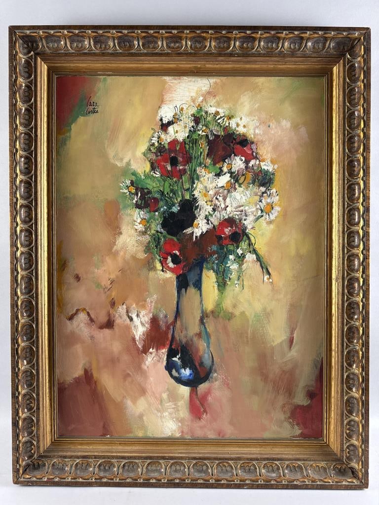 CARA COSTER (20th Century,), Still life of a vase of flowers., Oil on canvas, 29" x 21.5". Framed: CARA COSTER20th CenturyStill life of a vase of flowers. Signed upper left "Cara Coster".Oil on canvas, 29" x 21.5". Framed 34" x 26.5".
