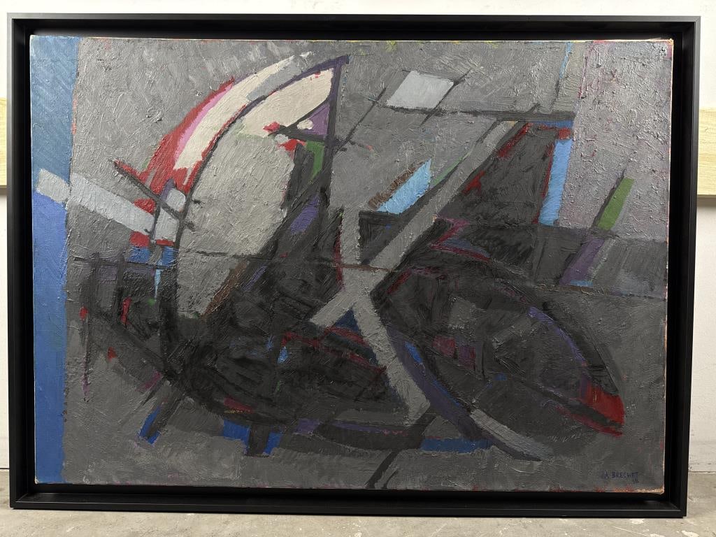 ANDRE RENE CESAR BRECHET (France/Switzerland, 1921-1993), Abstract., Oil on canvas, 25.5" x 36.25". (1 of 2)