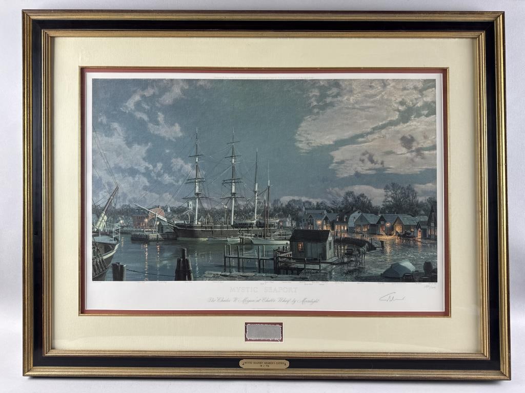 JOHN STOBART (Massachusetts/Illinois/England, 1929-2023), "Mystic Seaport The Charles W. Morgan at (1 of 3)