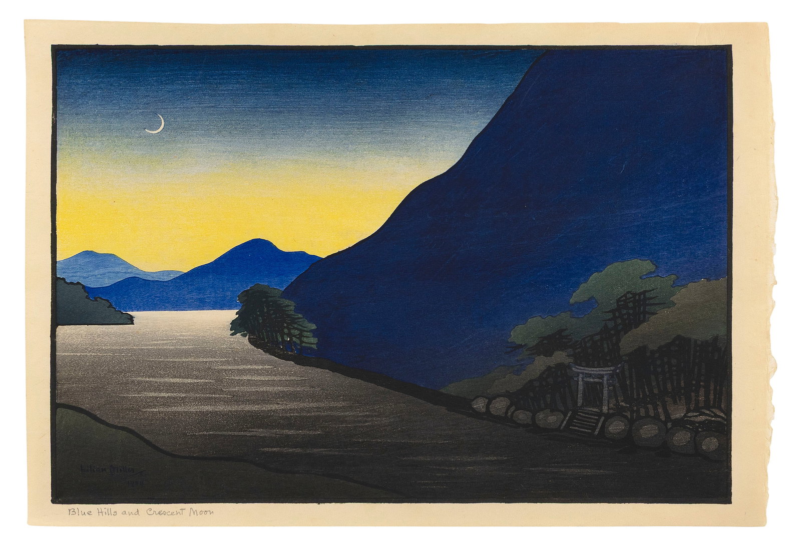 Blue Hills and Crescent Moon. (1 of 1)