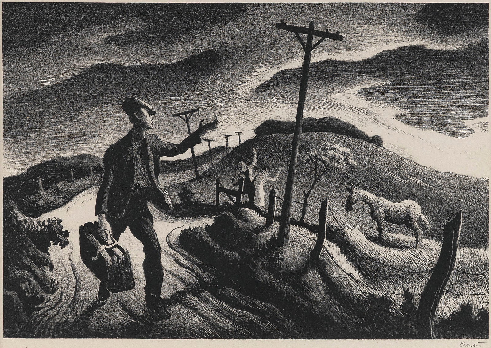 THOMAS HART BENTON (Missouri/Massachusetts, 1889-1975), "The Boy", 1948., Lithograph, 13.75" x (1 of 3)