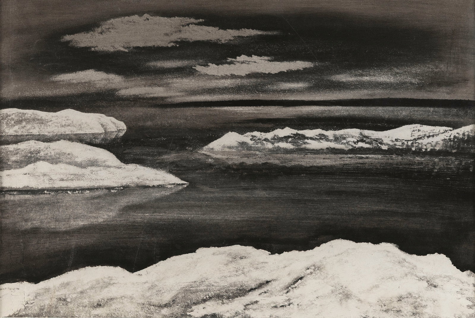 ADOLF ARTHUR DEHN (New York/Minnesota, 1895-1968), "Menemsha Creek Opening", 1933., Ink wash on wove (1 of 3)