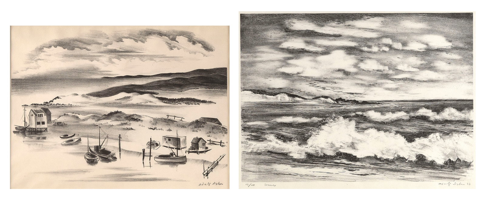 ADOLF ARTHUR DEHN (New York/Minnesota, 1895-1968), Two Martha's Vineyard scenes (1 of 3)