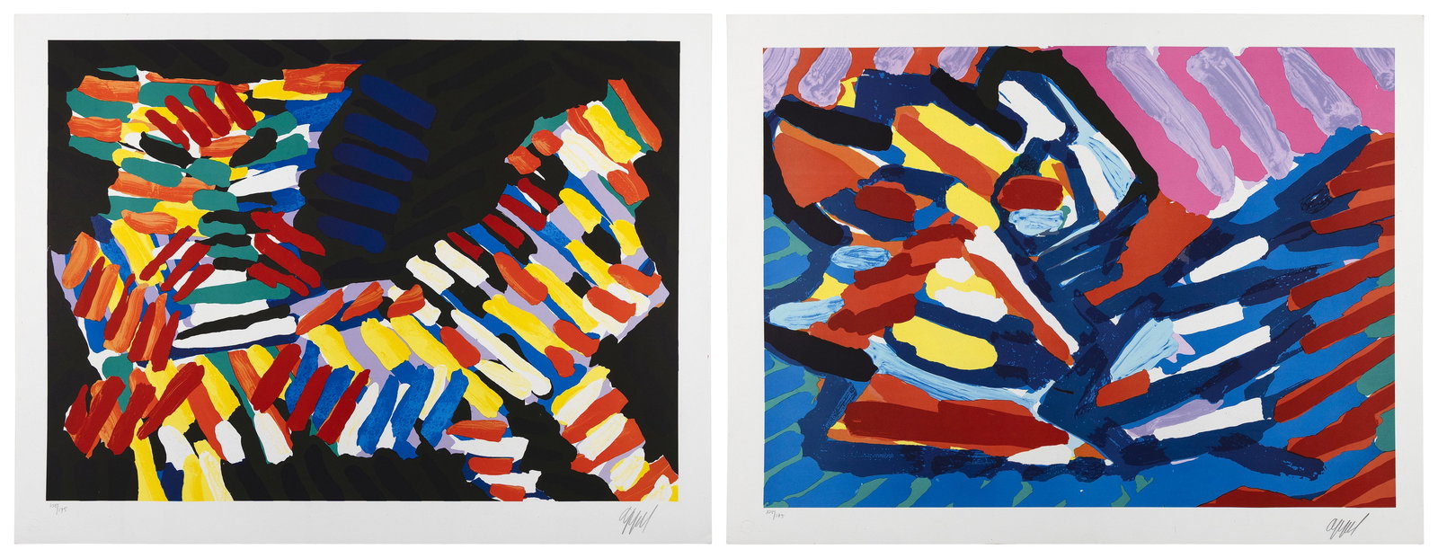 KAREL CHRISTIAAN APPEL (New York/France/Italy/Switzerland, 1921-2006), "Cat of the Night" and "Head (1 of 3)