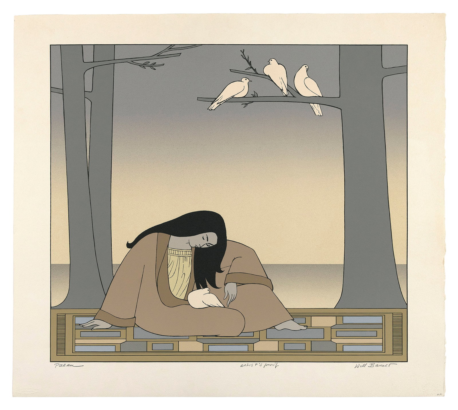 WILL BARNET (Massachusetts/New York, 1911-2012), "Paean", 1978., Color screenprint, 21" x 23.75". (1 of 1)