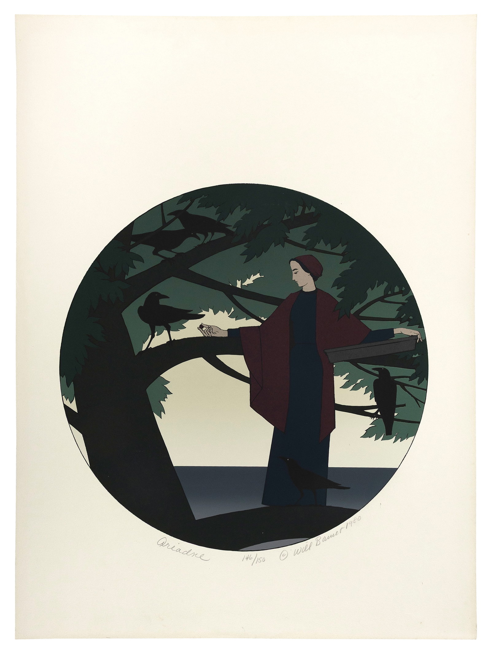 WILL BARNET (Massachusetts/New York, 1911-2012), "Ariadne"., Color screenprint, 17.75" x 15". (1 of 1)