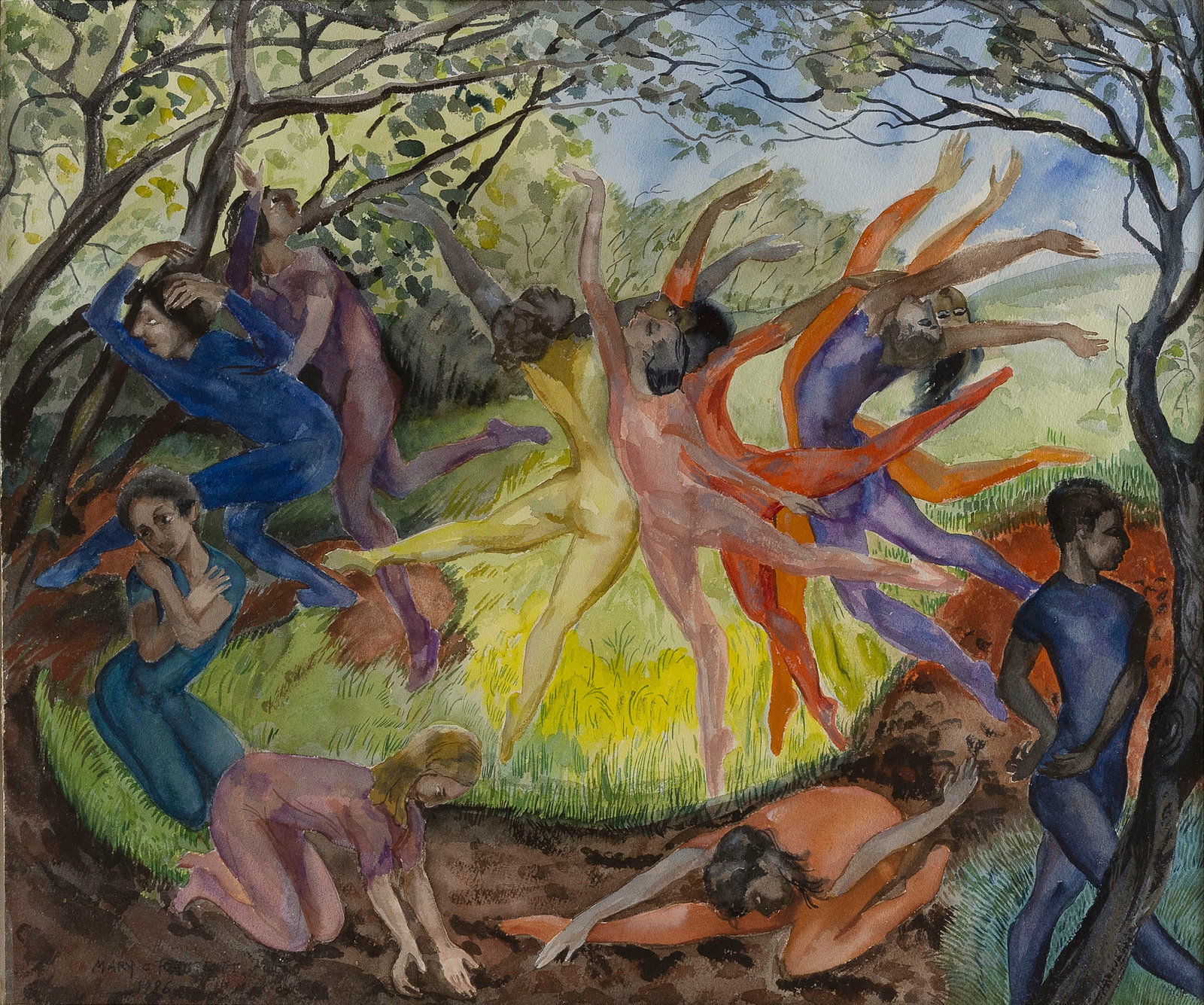 MARY CROCKER FASSETT (Massachusetts, 1915 -2016), Celebration., Watercolor on heavy cream wove (1 of 3)