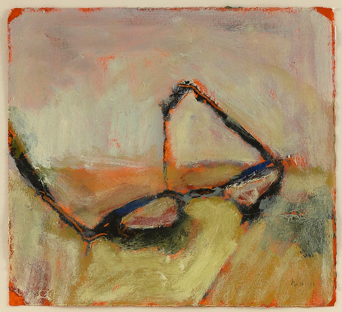 MEGAN HINTON (Massachusetts, 1974-), Still life of eyeglasses., Oil on paper, 8.25" x 9". Framed 16" (1 of 3)