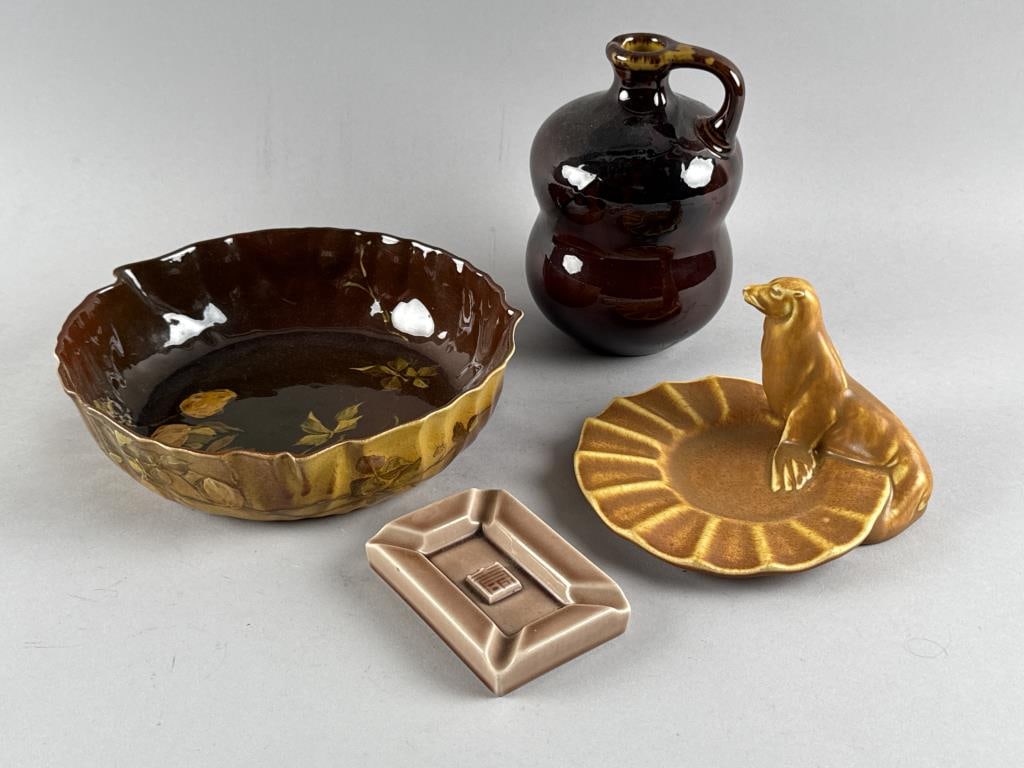 FOUR PIECES OF ROOKWOOD POTTERY Cincinnati, Late 19th/Early 20th Century (1 of 3)