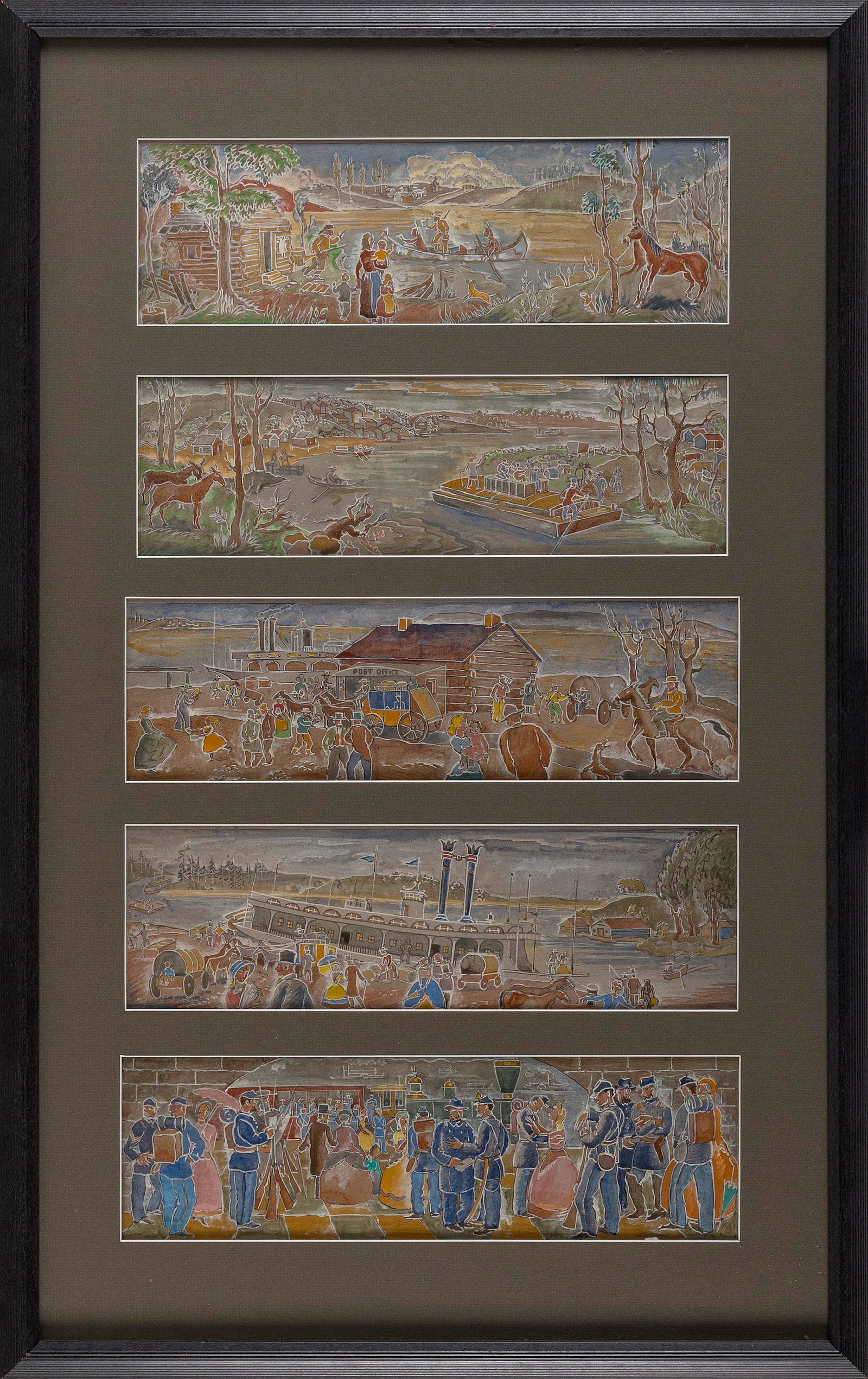 ALEXANDER SANDOR RAYMOND KATZ (Illinois/New York/Florida/Hungary, 1895-1974), Study for a mural in (1 of 2)