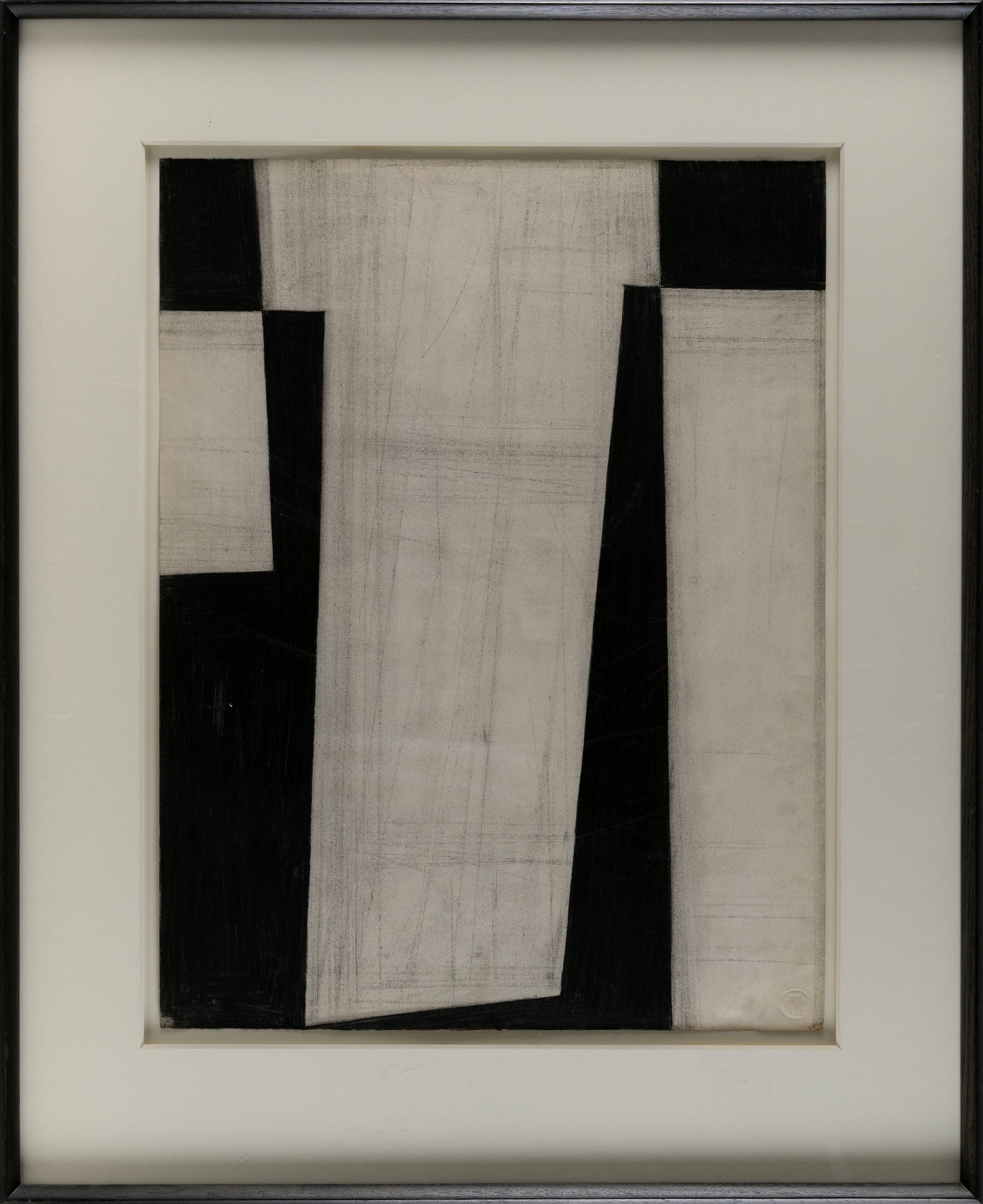 HAYNES OWNBY (New York/Massachusetts, 1929-2001), "Figure Drawing 2", 1954., Charcoal on paper, 25": HAYNES OWNBY New York/Massachusetts, 1929-2001 "Figure Drawing 2", 1954. Titled, dated and artist identified on label verso for Acme Fine Art, Boston. Charcoal on paper, 25" x 19". Framed 35" x 28".