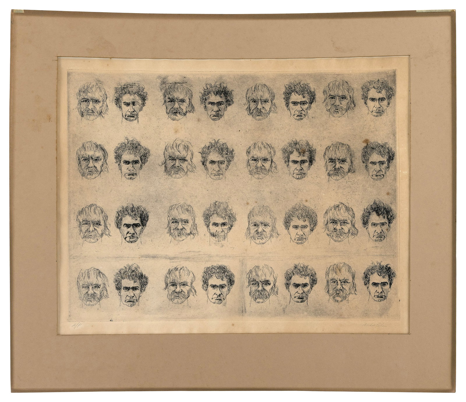 ARTHUR MORRIS COHEN (New York, 1928-2012), "Tony Vevers & Me"., Black and white etching, 11.5" x (1 of 1)