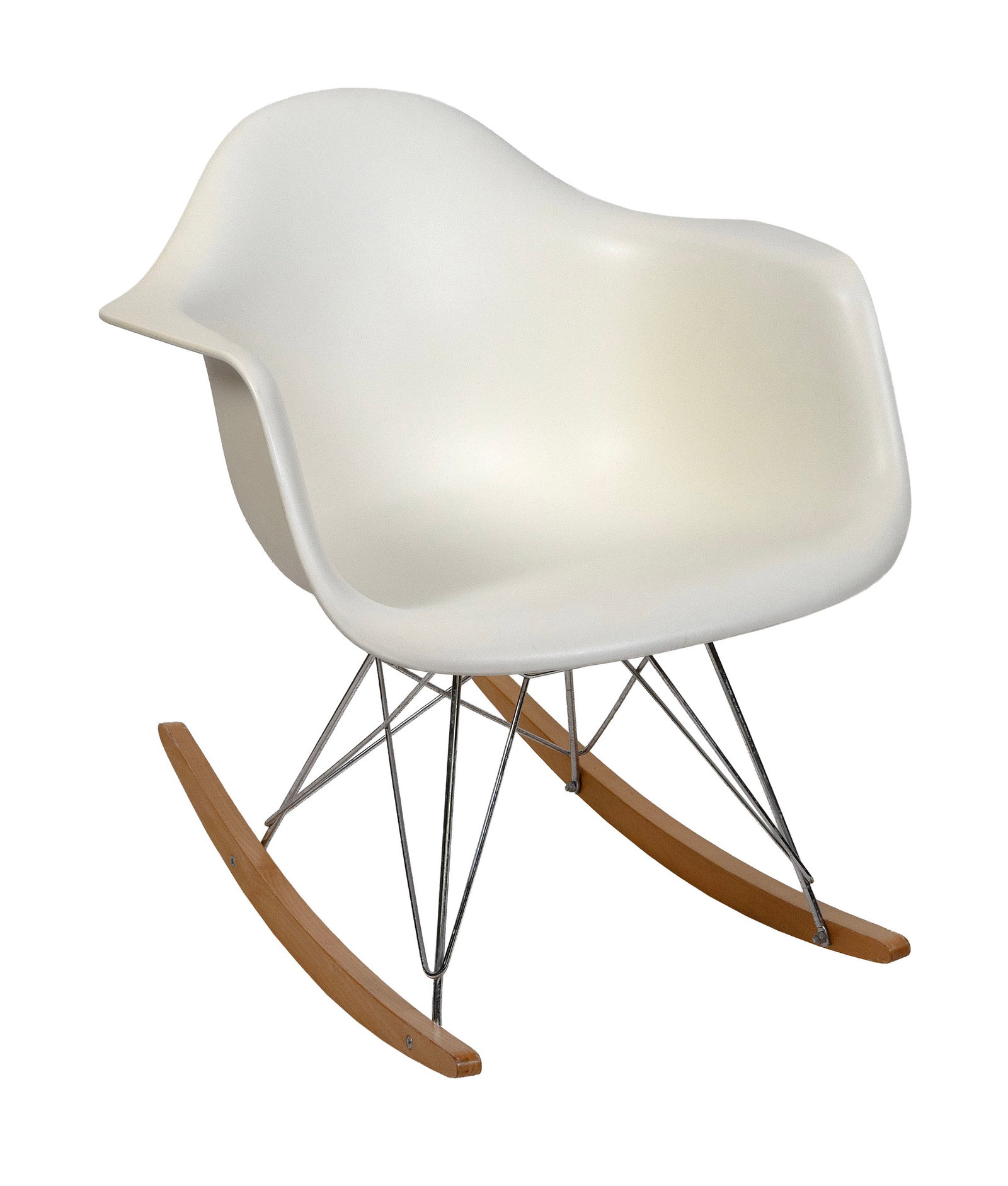 CHARLES AND RAY EAMES PLASTIC ARMCHAIR ROCKER Contemporary Back height 27". (1 of 2)
