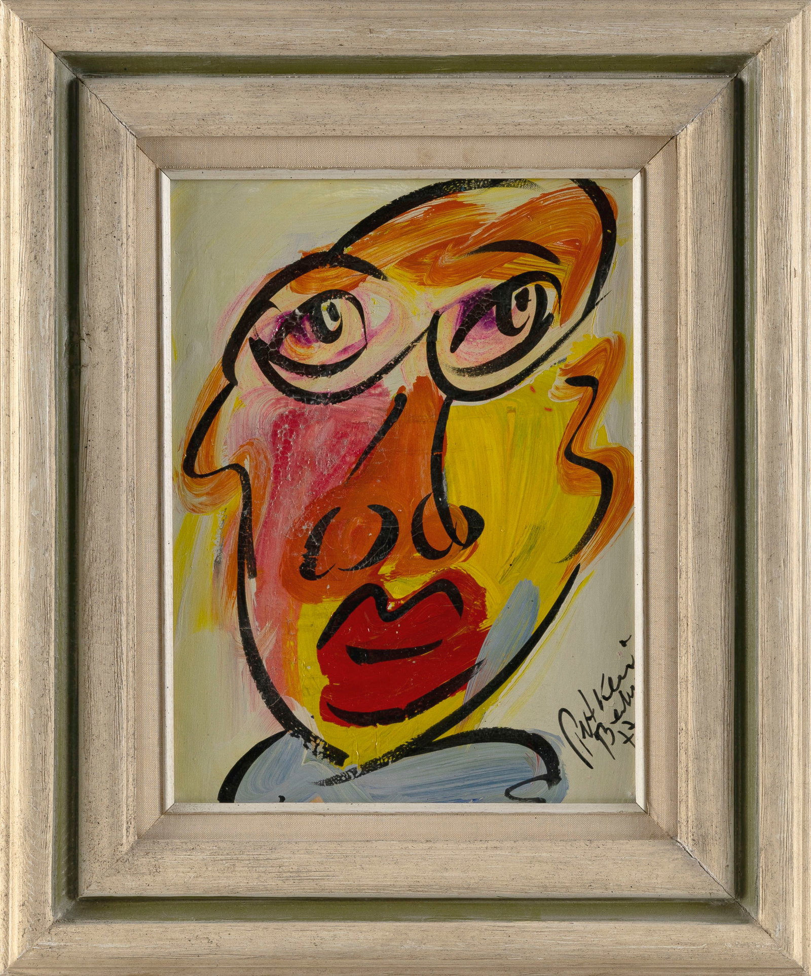 PETER ROBERT KEIL (America/Germany, 1942-), "Andy Warhol"., Oil on canvas, 16" x 12". Framed 25" x (1 of 2)