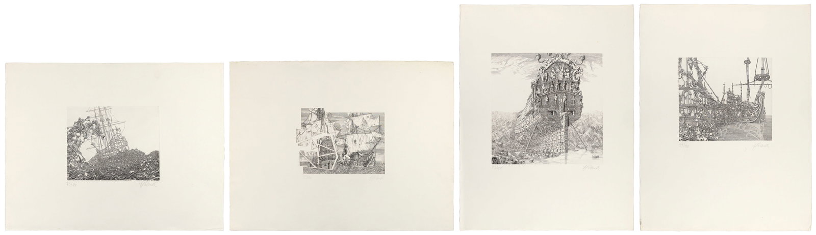 HANS GEORG RAUCH (Germany, 1939-1993), Four views of ships (1 of 5)