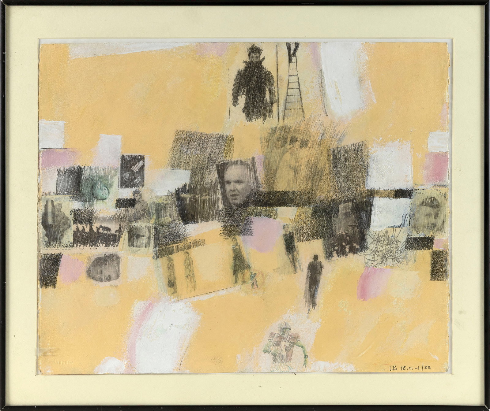 MODERNIST SCHOOL (20th Century,), Figures and faces of the 20th Century., Mixed media on paper, 16" (1 of 2)