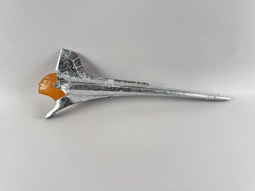 PONTIAC INDIAN CHIEF HOOD ORNAMENT Circa 1953 Length 19". (1 of 4)