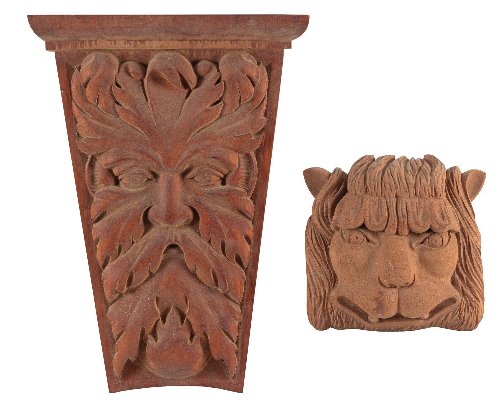 TWO PAUL WHITE CARVED HARDWOOD PLAQUES Cape Cod, Contemporary Heights 9" and 20". (1 of 3)