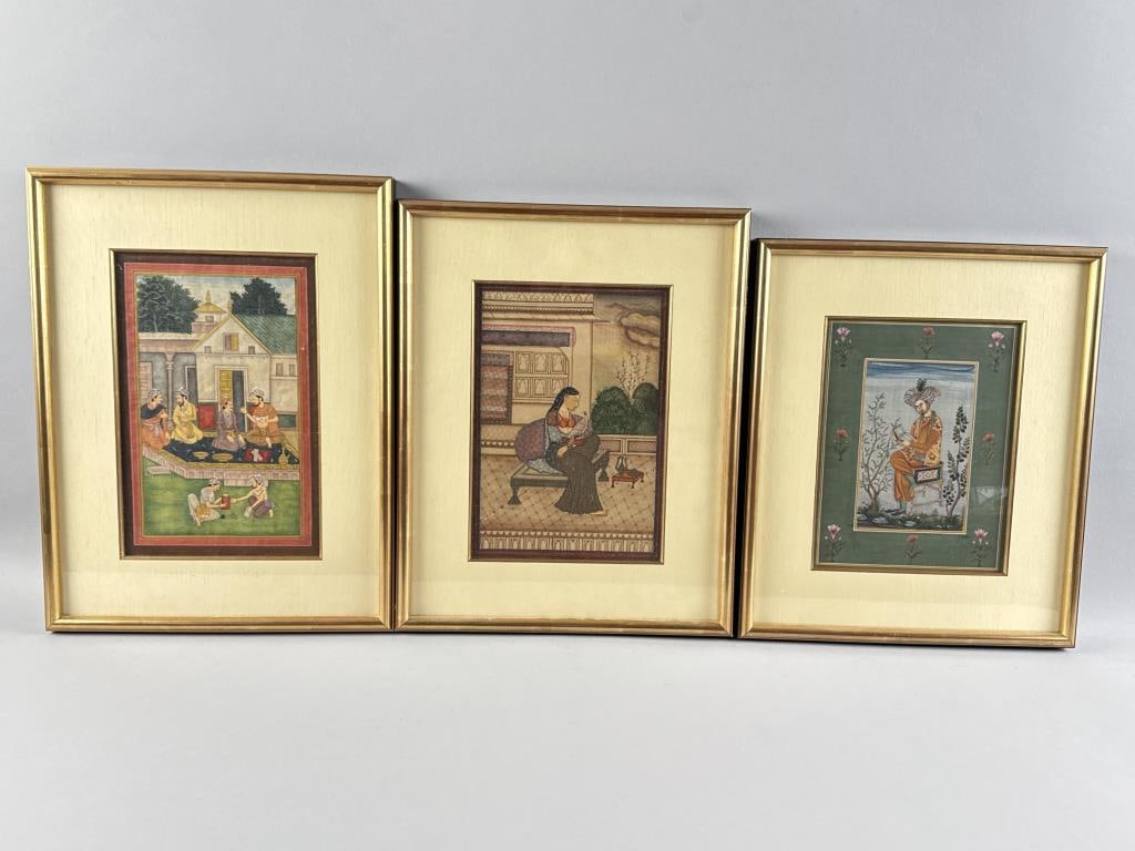 THREE PERSIAN MOGHUL PAINTINGS 19th Century (1 of 5)