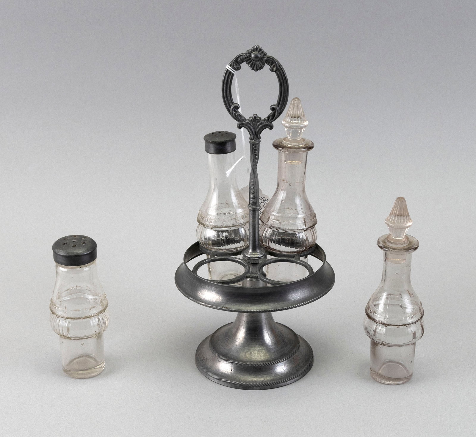 PEWTER CASTOR SET 19th Century Height 9.5". (1 of 2)
