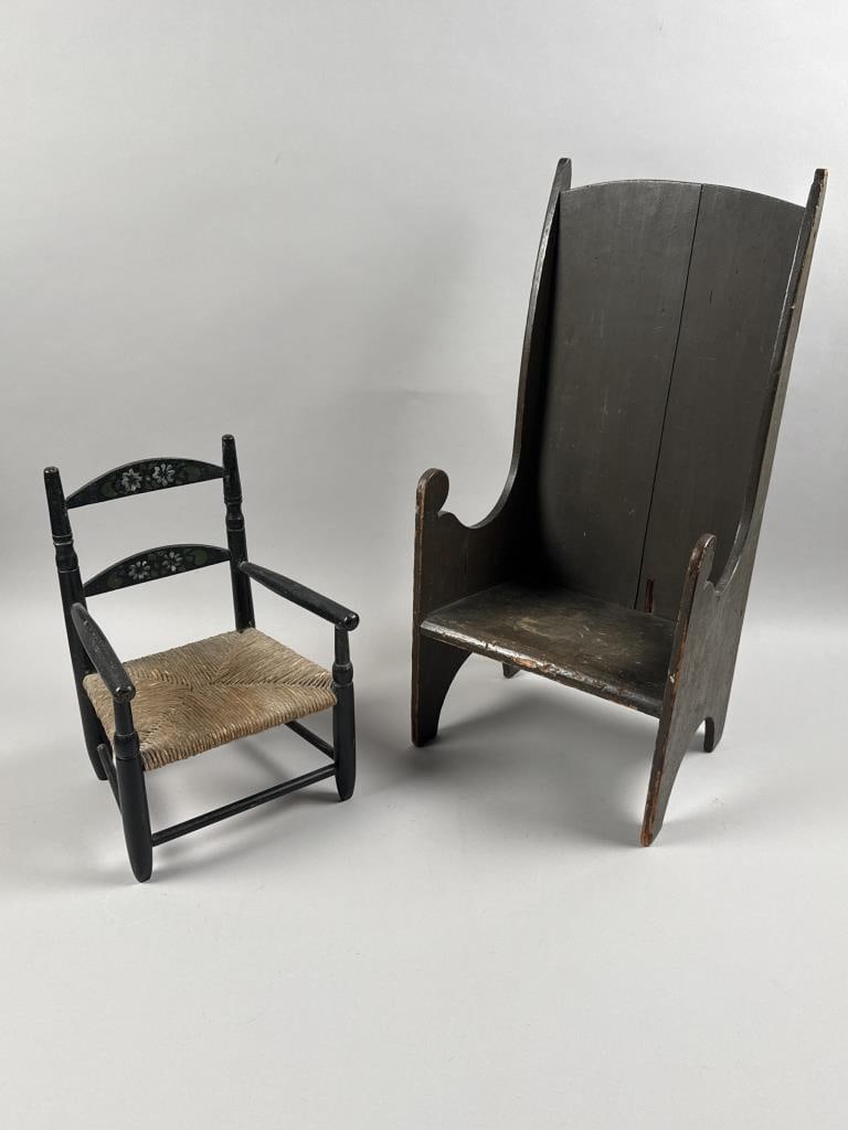 TWO SMALL-SCALE CHAIRS 19th Century (1 of 3)