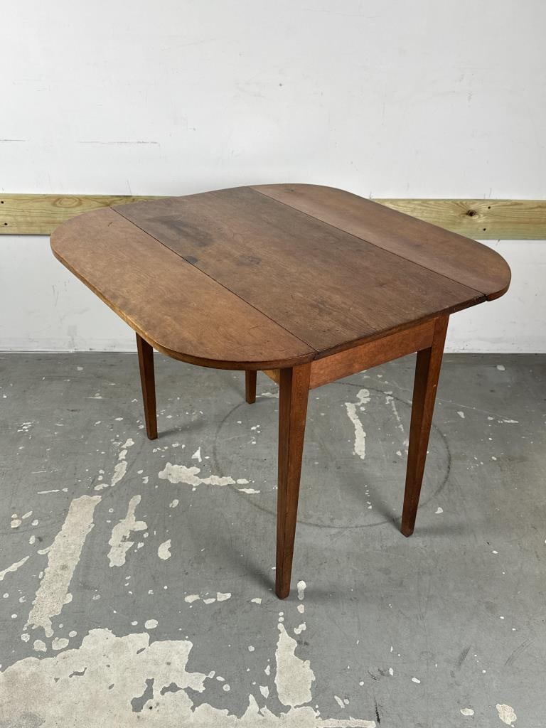 HEPPLEWHITE MAHOGANY DROP-LEAF TABLE 19th Century Height 28". Length 36". Width 18.5" plus two 8.5" (1 of 6)