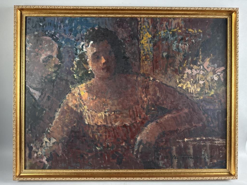 MICHAEL WATERMAN (Maine, 1947-), "The Rose"., Oil on board, 27" x 35.5". Framed. (1 of 3)