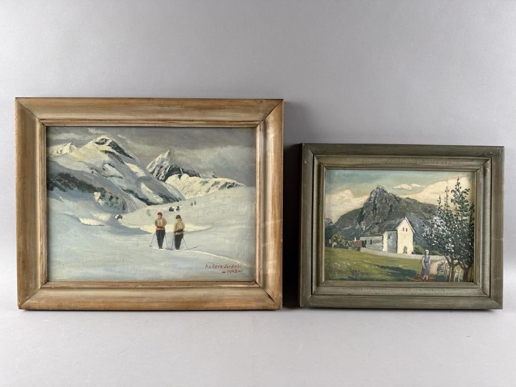 ANDERS OLSEND JORDAHL (Norway/New Jersey, 1878-1969), Two landscapes (1 of 4)