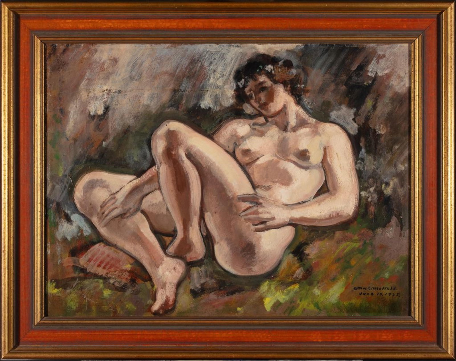 WILLIAM H. (BILL) LITTLEFIELD (Massachusetts/New York, 1902-1969), Lying Nude with Garland (Nu (1 of 2)