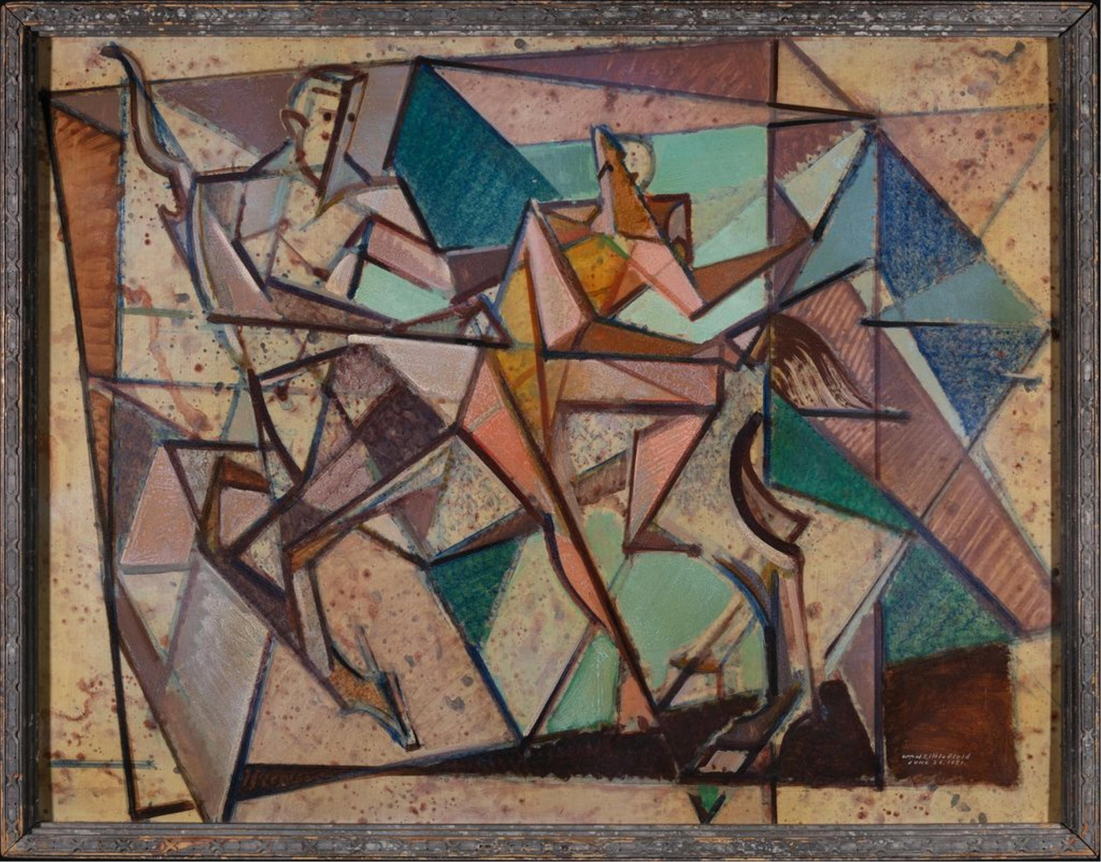 WILLIAM H. (BILL) LITTLEFIELD (Massachusetts/New York, 1902-1969), Rape of the Sabine, 1951., Oil on (1 of 2)